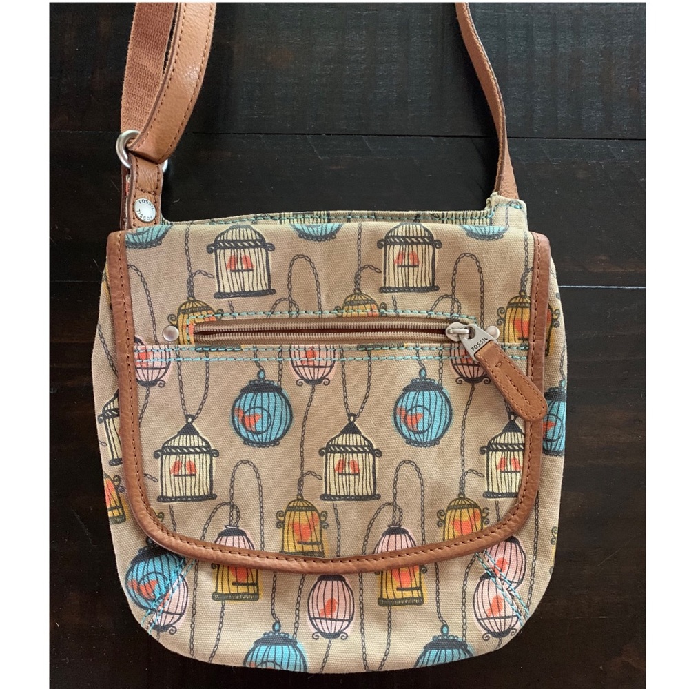 Fossil Canvas & Leather crossbody
